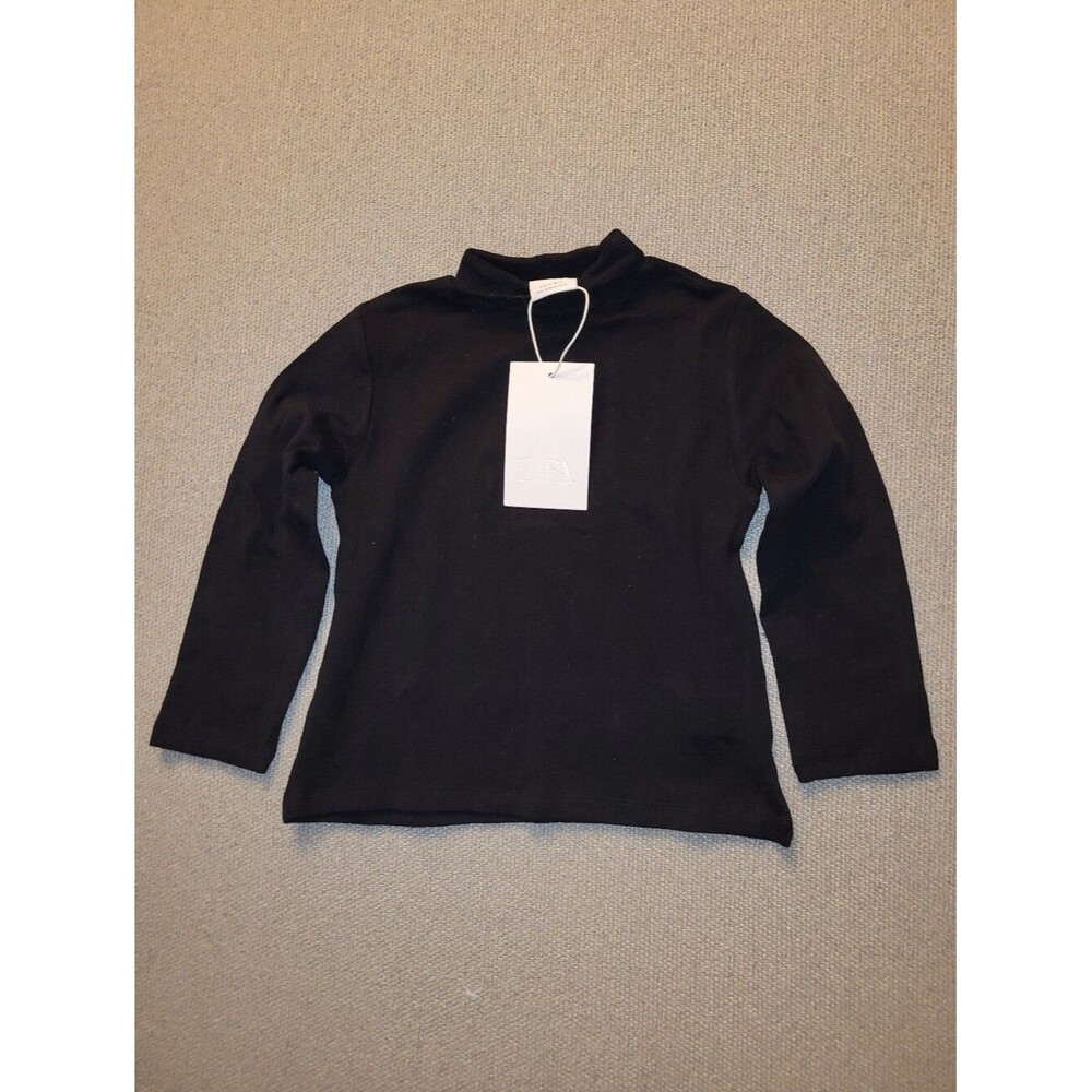 Zara Size 3 Years Black Longsleeve Turtleneck Shirt NWT